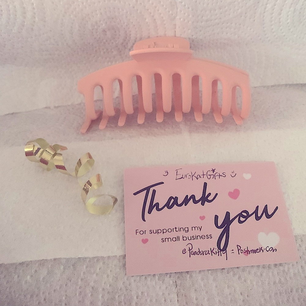 MUJU Matte *Pink Dusty Rose Rectangle Large 4.5”Hair Claw Clip Firm Hold NEW NIP